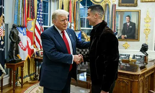 لقاء كريستيانو رونالدو مع الرئيس ترامب